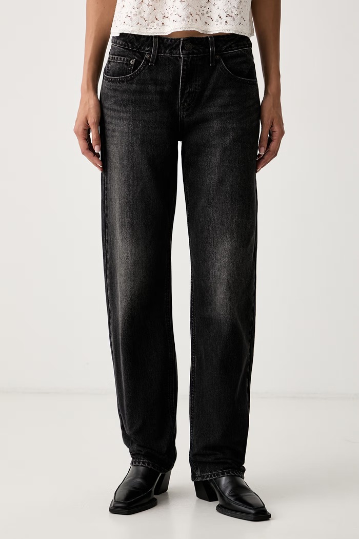 Levi's ίσια γυναικεία LOW STRAIGHT μαύρο 0083P