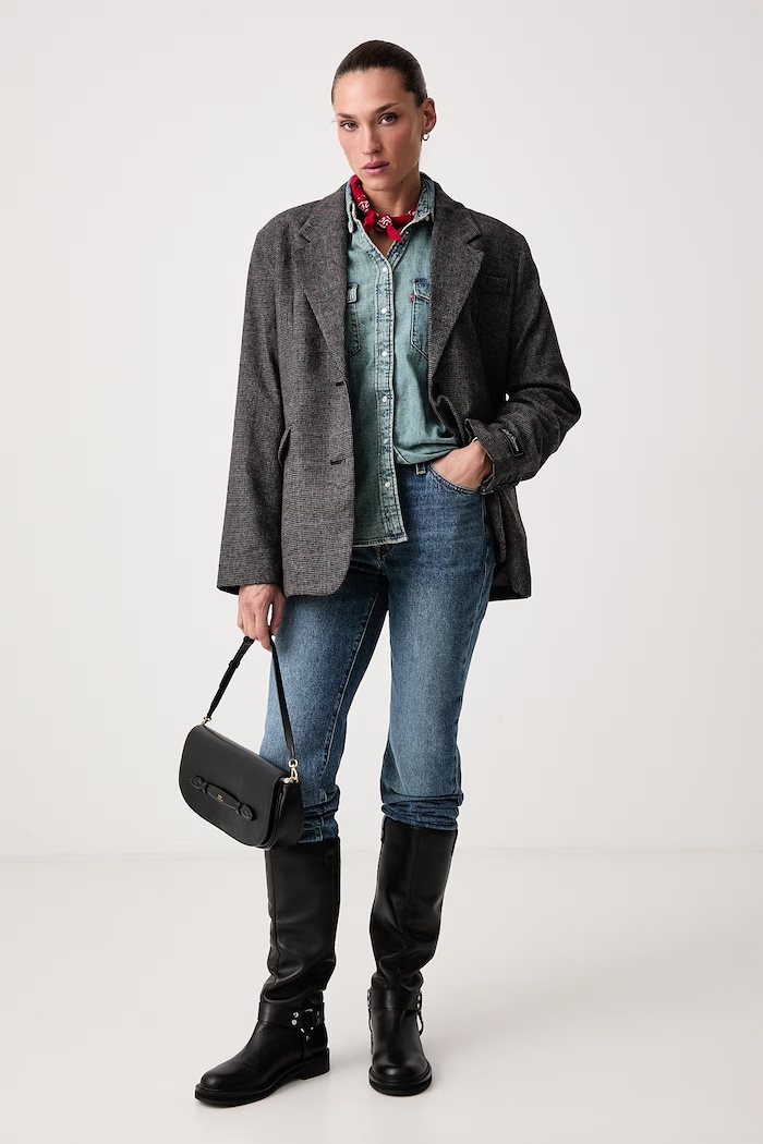 Levi's Jeansy slim fit damskie RIBCAGE SLIM 0081W niebieski AA00