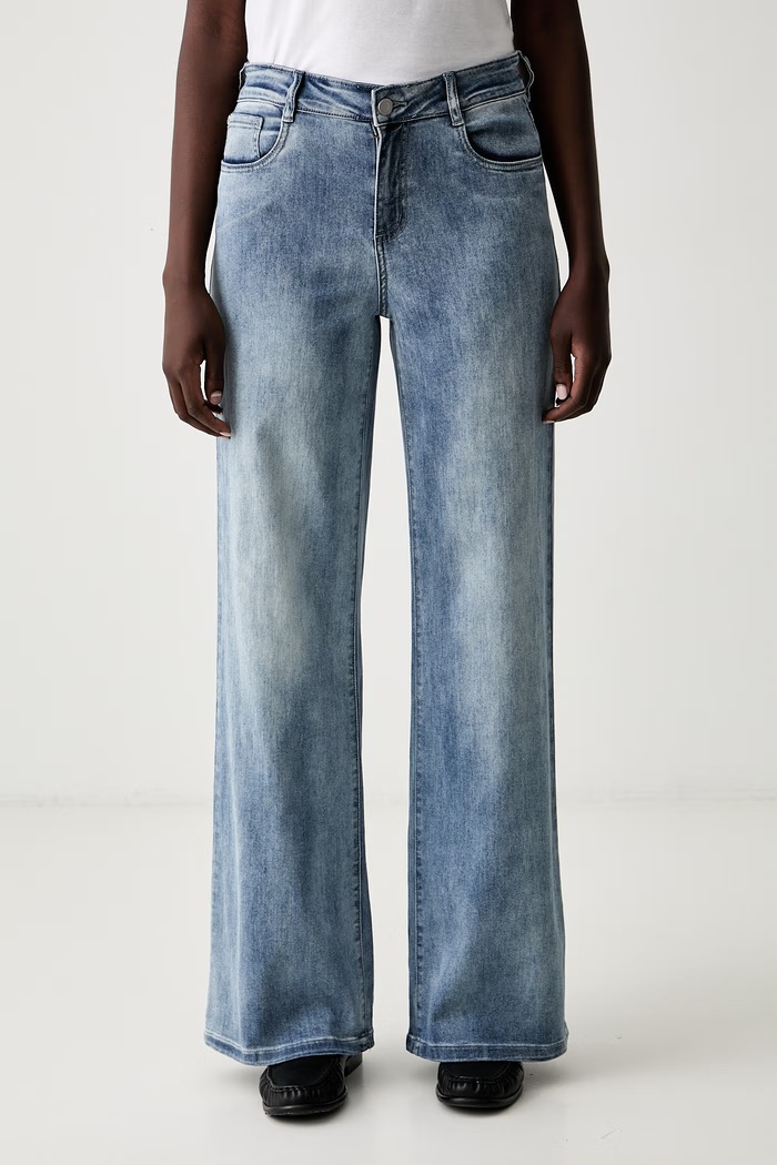 Joseph Ribkoff jeansy wide leg damskie niebieski 251968CO
