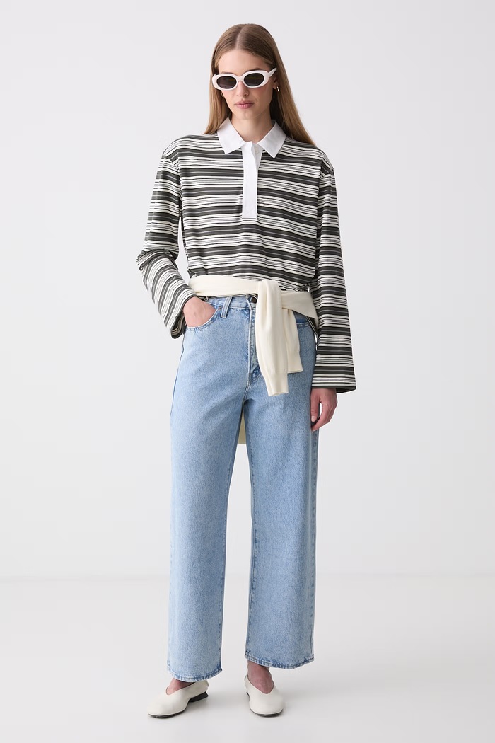 Levi's дънки прави дамски HIGH WAISTED STRAIGHT A0092 син AA00