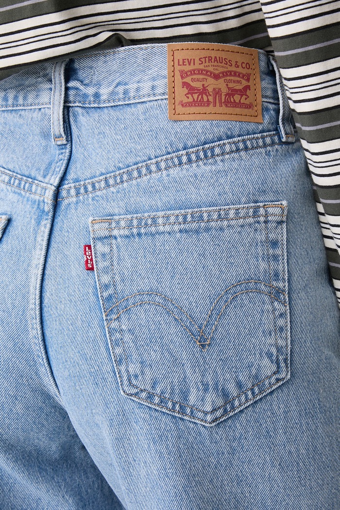 Levi's дънки прави дамски HIGH WAISTED STRAIGHT син A0092