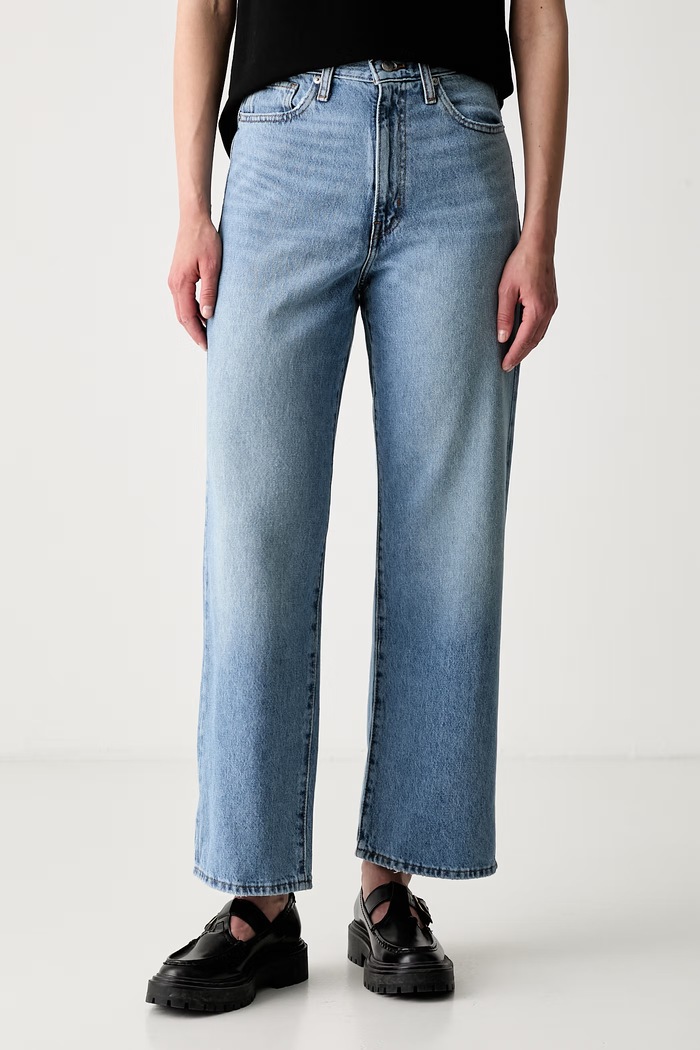 Levi's ravne traperice za žene HIGH WAISTED STRAIGHT plava A0092