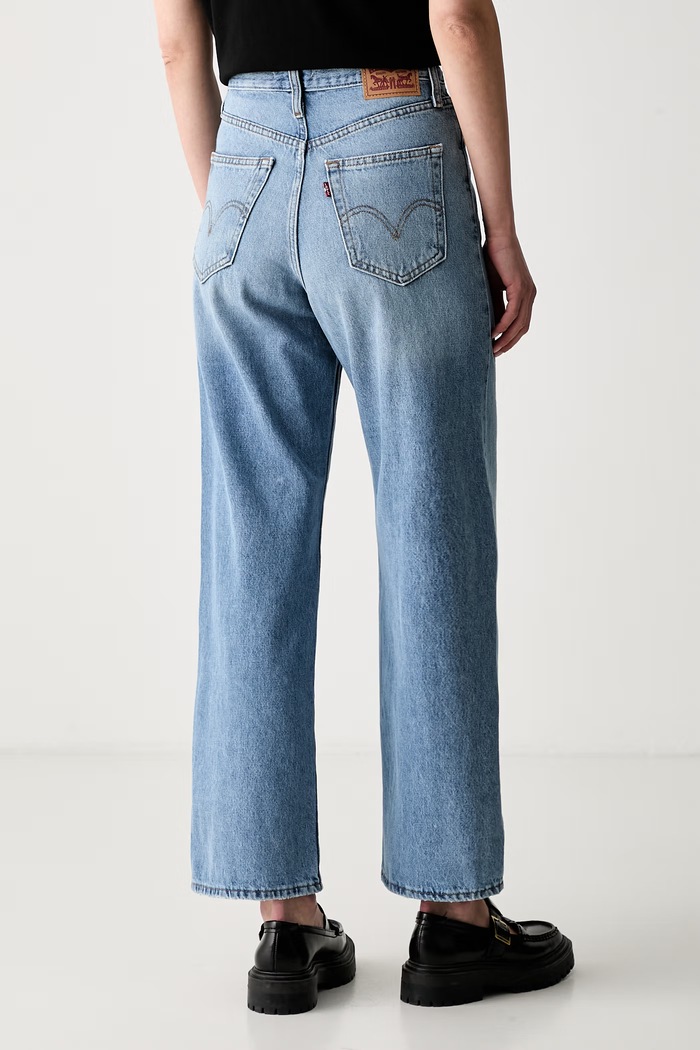 Odjeća Levi's ravne traperice za žene HIGH WAISTED STRAIGHT A0092 plava