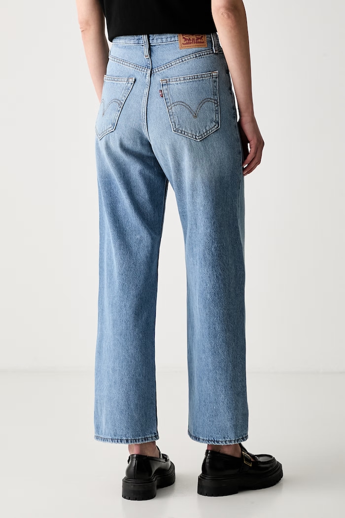 Odjeća Levi's ravne traperice za žene HIGH WAISTED STRAIGHT A0092 plava