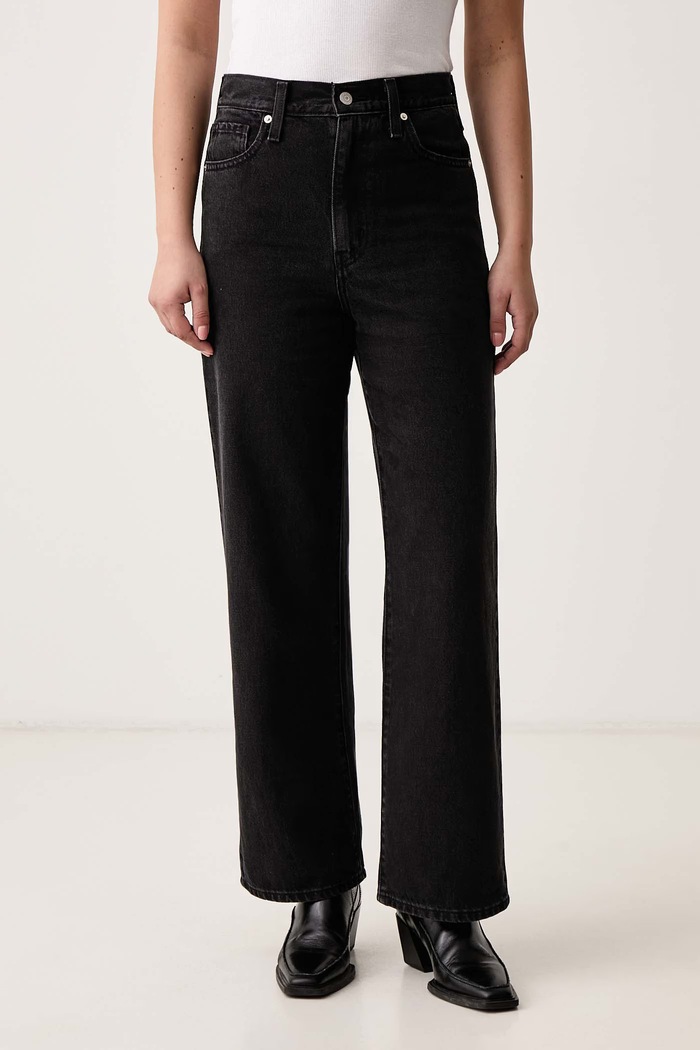 Levi's Jeansy straight damskie HIGH WAISTED STRAIGHT czarny A0092