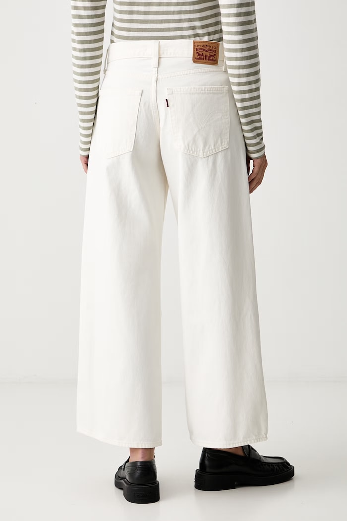 Oblečení Levi's wide leg džíny dámské MIDDY WIDE LEG 0081Z béžová