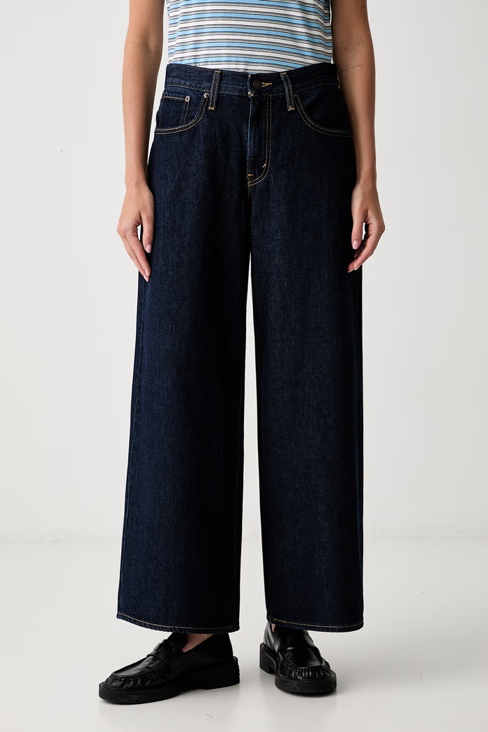 Levi's blugi wide leg pentru femei MIDDY WIDE LEG bleumarin 0081Z