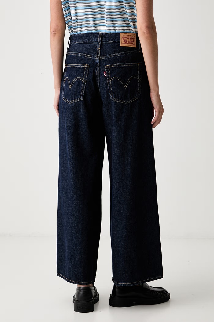 Îmbrăcăminte Levi's blugi wide leg pentru femei MIDDY WIDE LEG 0081Z bleumarin