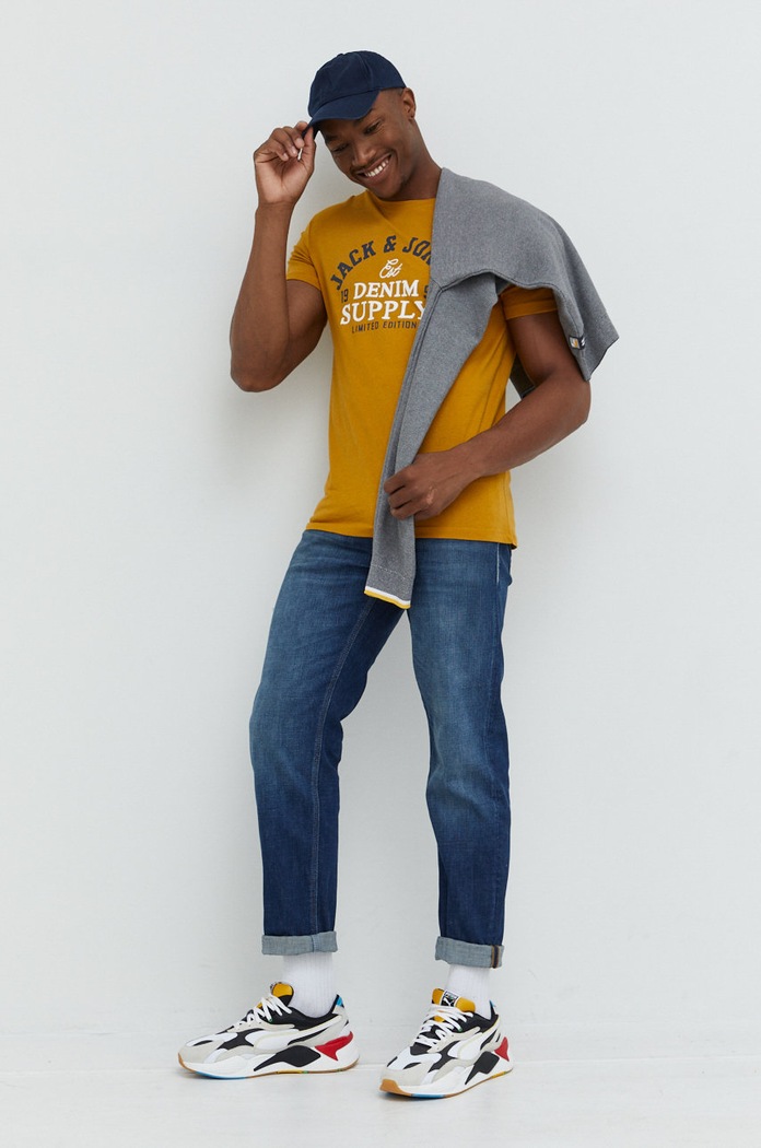 Jack & Jones jeansy JJIMIKE 12217087.BlueDenim granatowy AA00