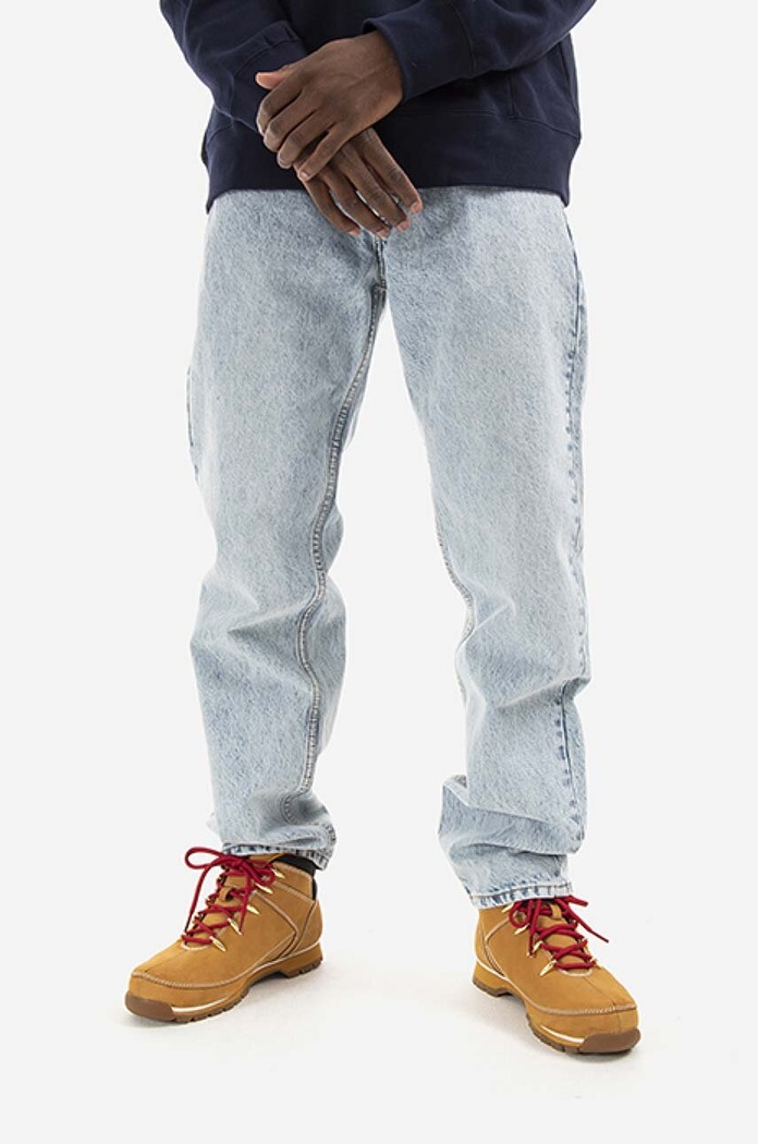Jeans din bumbac Sol Rigid Denim Slim Fit Wood Wood albastru 12215802.7051