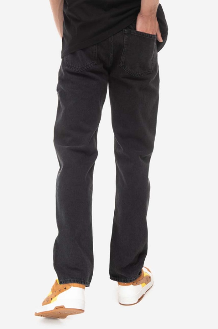 Oblečení Bavlněné džíny Wood Wood Sol Rigid Denim Slim Fit 12235803-7051 BLACK 12235803.7051 černá
