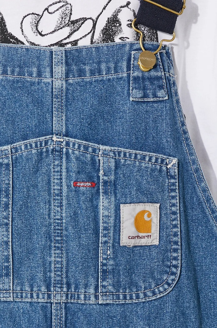 Бавовняний комбінезон Carhartt WIP Bib Overall блакитний I022946