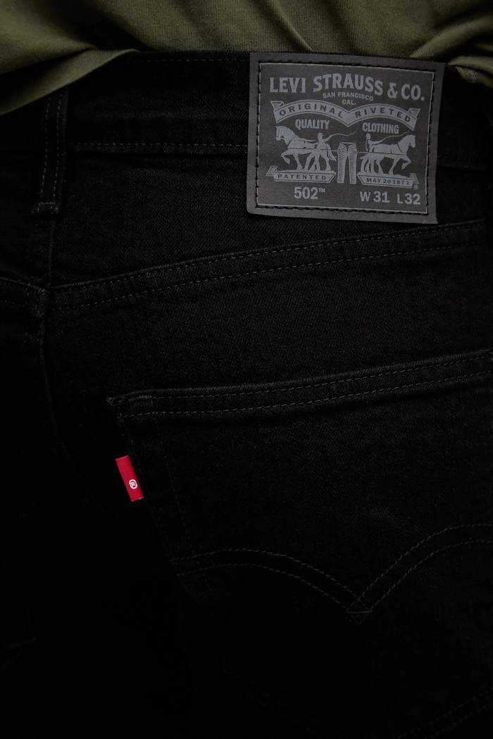 Levi's farmer 502™ TAPER fekete 29507.0001