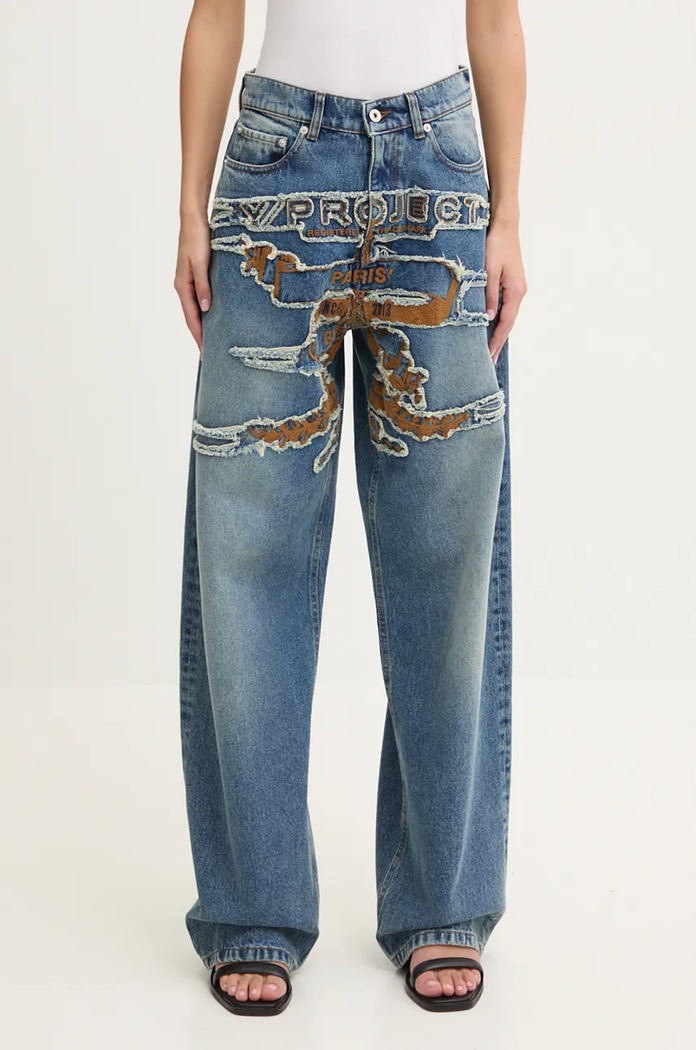 Дънки Y/Project EVERGREEN PARIS' BEST PATCH JEANS син 207PA005