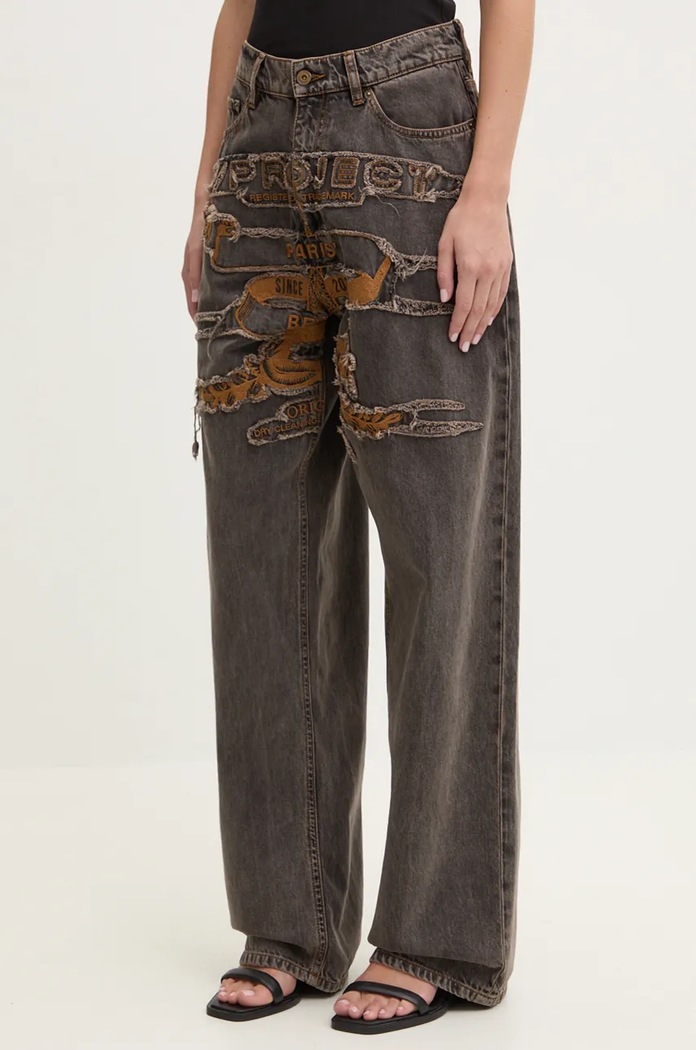 Oblečenie Rifle Y/Project EVERGREEN PARIS' BEST PATCH JEANS 207PA005 sivá