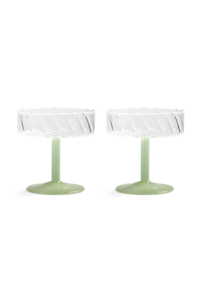 Ποτήρι σαμπάνιας &k amsterdam twirl green 200 ml 2-pack πράσινο 347.06