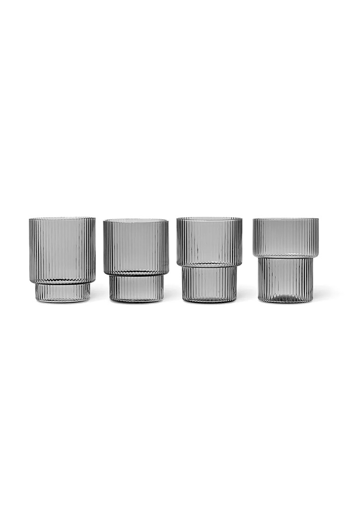 Набор стаканов ferm LIVING Ripple 200 ml 4 шт серый 100127112