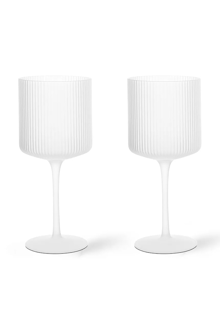 ferm LIVING set de pahare de vin Ripple 325 ml 2-pack alb 1104270093