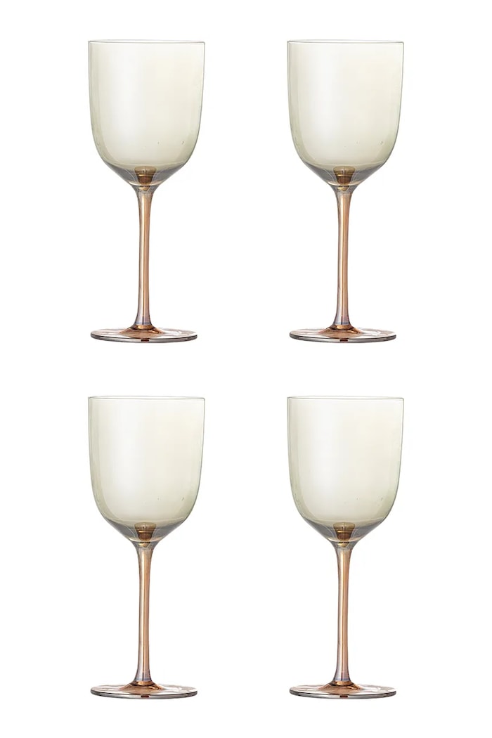 Sada pohárov na víno Bloomingville Aston 350 ml 4-pak hnedá 82072596