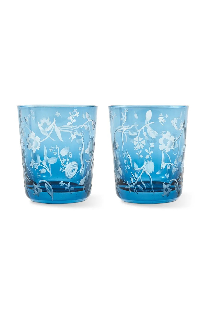 Sada pohárov Pols Potten scattered flower 250 ml 2-pak modrá 140.230.232