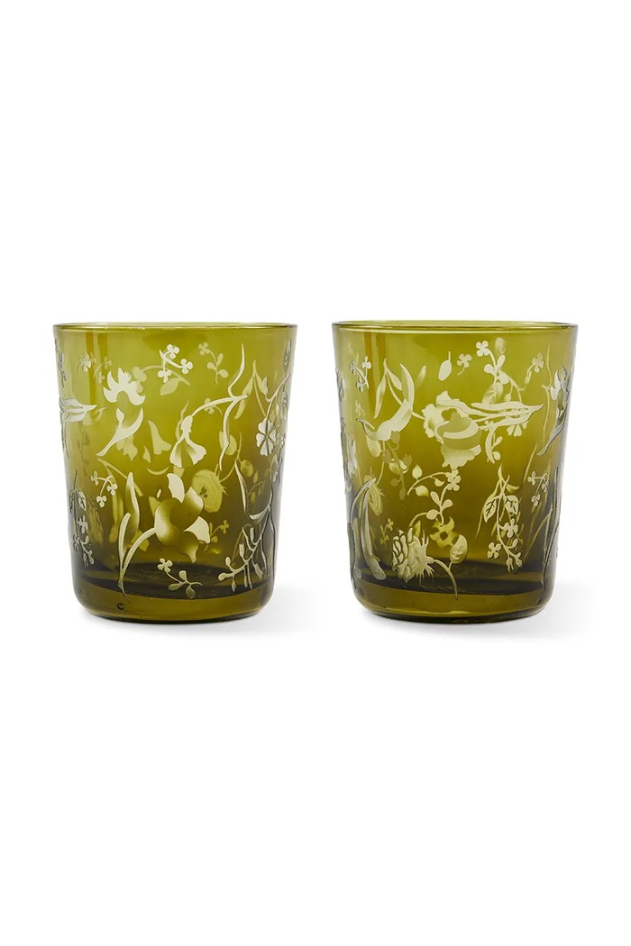 Sada pohárov Pols Potten scattered flower 250 ml 2-pak zelená 140.230.234