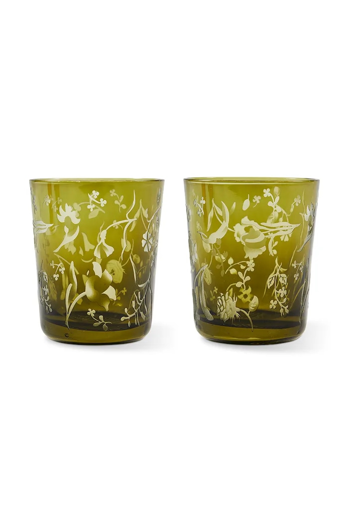 Sada pohárov Pols Potten scattered flower 250 ml 2-pak zelená 140.230.234