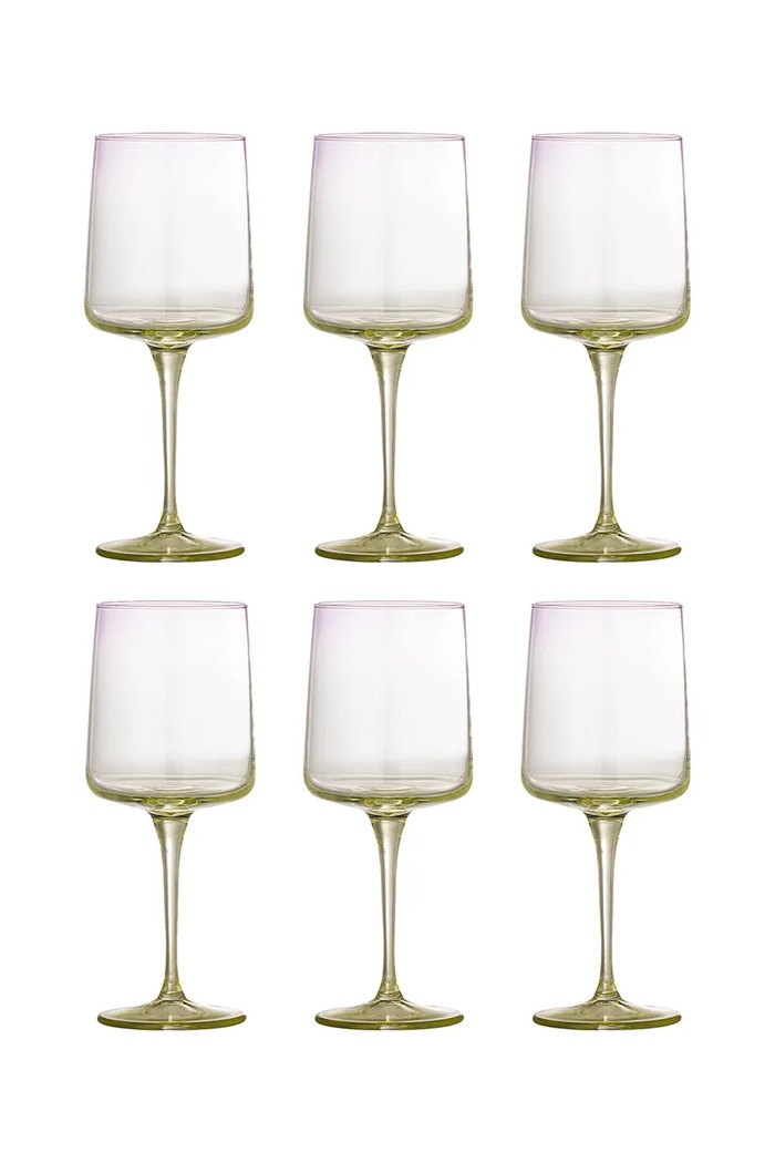 Sada pohárov na víno Bloomingville Luciana 430 ml 6-pak viacfarebná 82068740