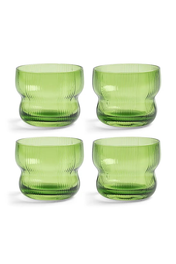 &k Amsterdam un set de ochelari din sticlă colorată 0,15 l verde 363.02