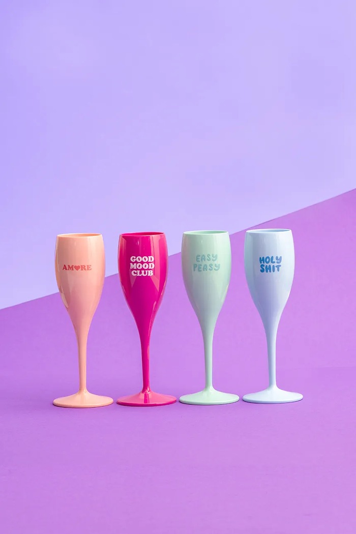 Koziol zestaw kieliszków do szampana z tworzywa sztucznego 100 ml 6300100 multicolor AA00