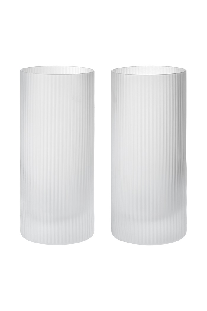 Ferm Living Zestaw szklanek ze szkła Ripple biały 1104274211