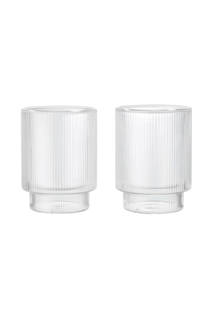 Ferm Living Sada pohárov zo skla Ripple priesvitná 1104274310