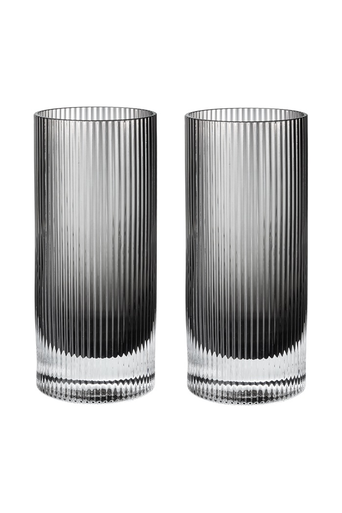 Ferm Living Zestaw kieliszków ze szkła Ripple szary 1104274212