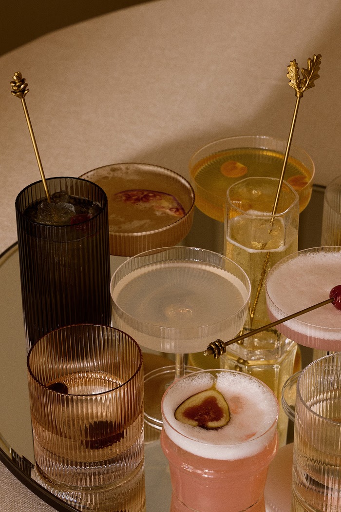 Ferm Living Zestaw kieliszków ze szkła Ripple 1104274212 szary AA00
