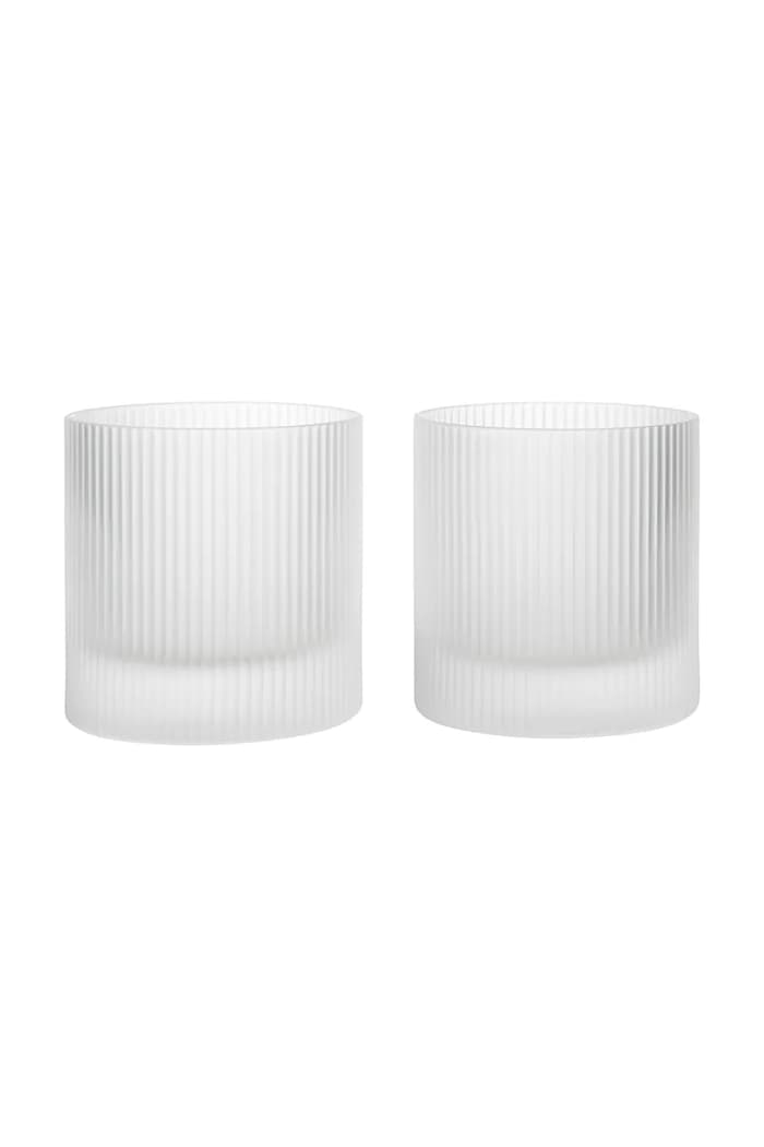Ferm Living Zestaw szklanek ze szkła biały 1104270636