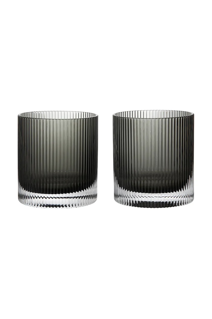 Ferm Living Zestaw szklanek ze szkła szary 1104270637