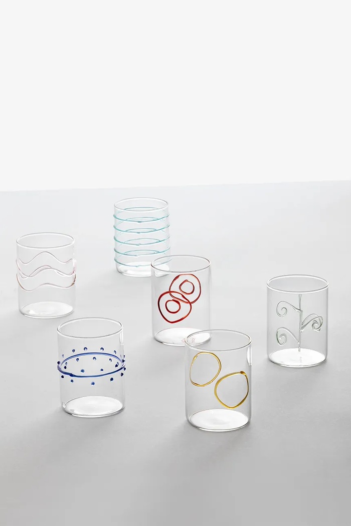 Ichendorf Milano Zestaw szklanek ze szkła borokrzemianowego Deco Arlecchino 300 ml 009352007AR transparentny AA00
