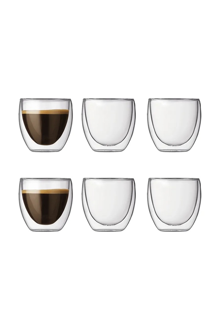 Bodum set de cești pentru espresso din sticlă borosilicată Pavina 0,08 l transparent 4557..10..12