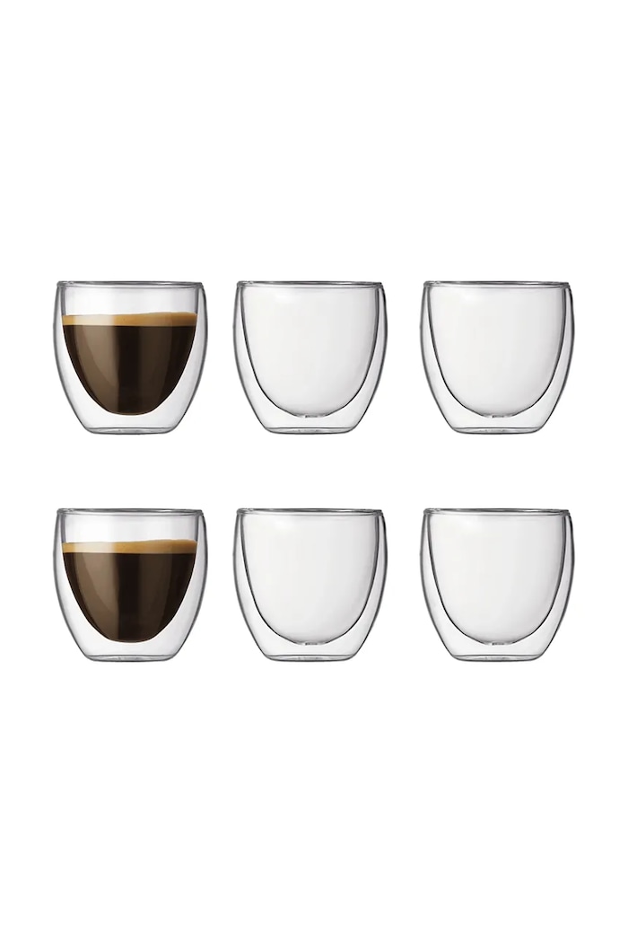 Bodum set de cești pentru espresso din sticlă borosilicată Pavina 0,08 l transparent 4557..10..12