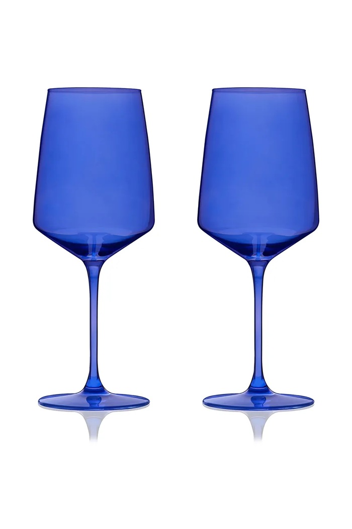Viski zestaw kieliszków do wina ze szkła barwionego 650 ml granatowy V11266