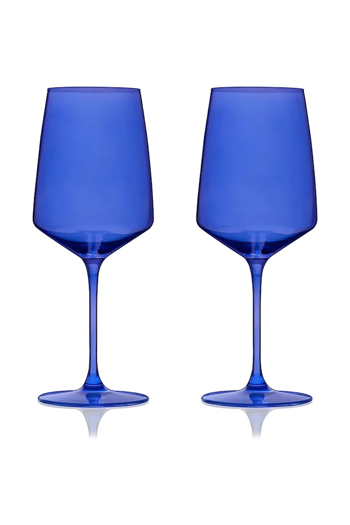 Viski zestaw kieliszków do wina ze szkła barwionego 650 ml granatowy V11266