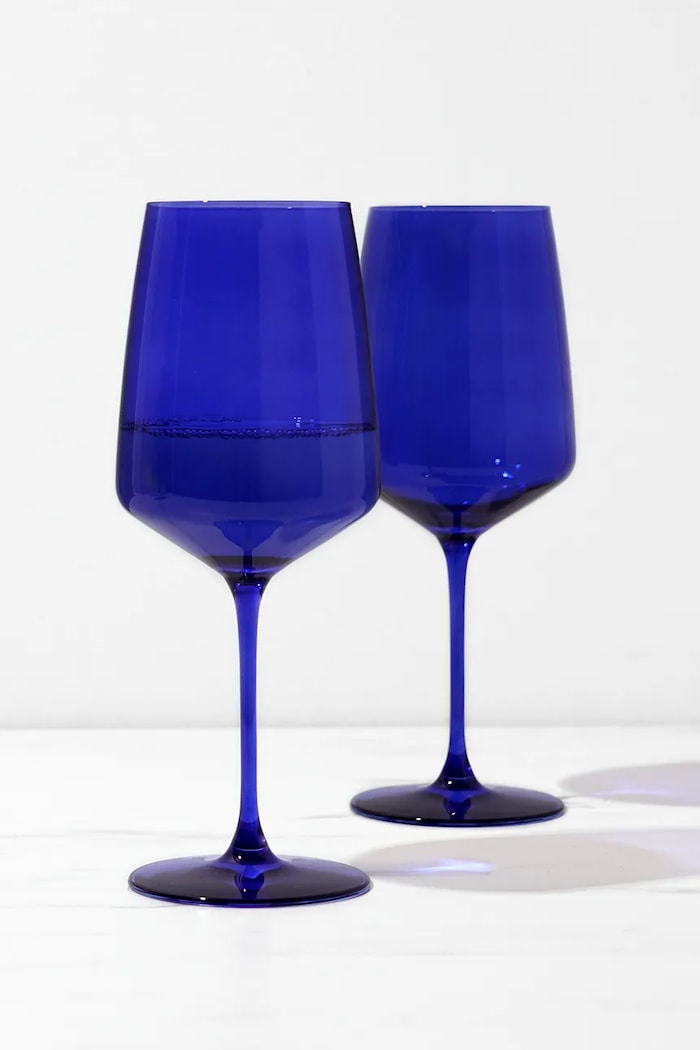 Viski zestaw kieliszków do wina ze szkła barwionego 650 ml V11266 granatowy