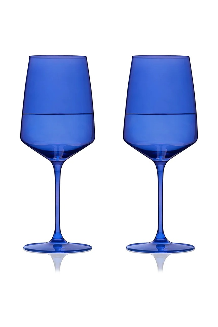 Viski zestaw kieliszków do wina ze szkła barwionego 650 ml V11266 granatowy AA00