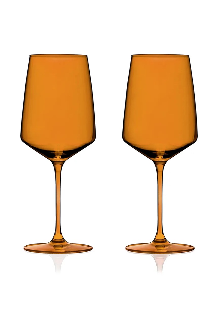 Viski zestaw do przyrządzania koktajli ze szkła 650 ml pomarańczowy V11265