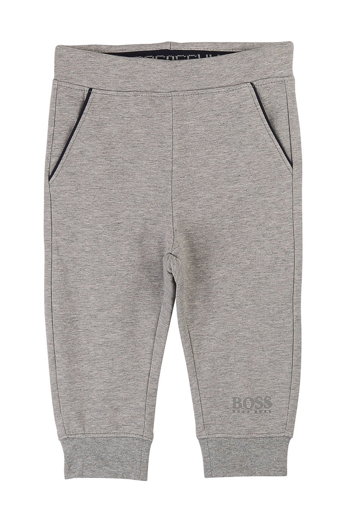 Boss - Detské nohavice 62-80 cm s elastanom sivá J04P01