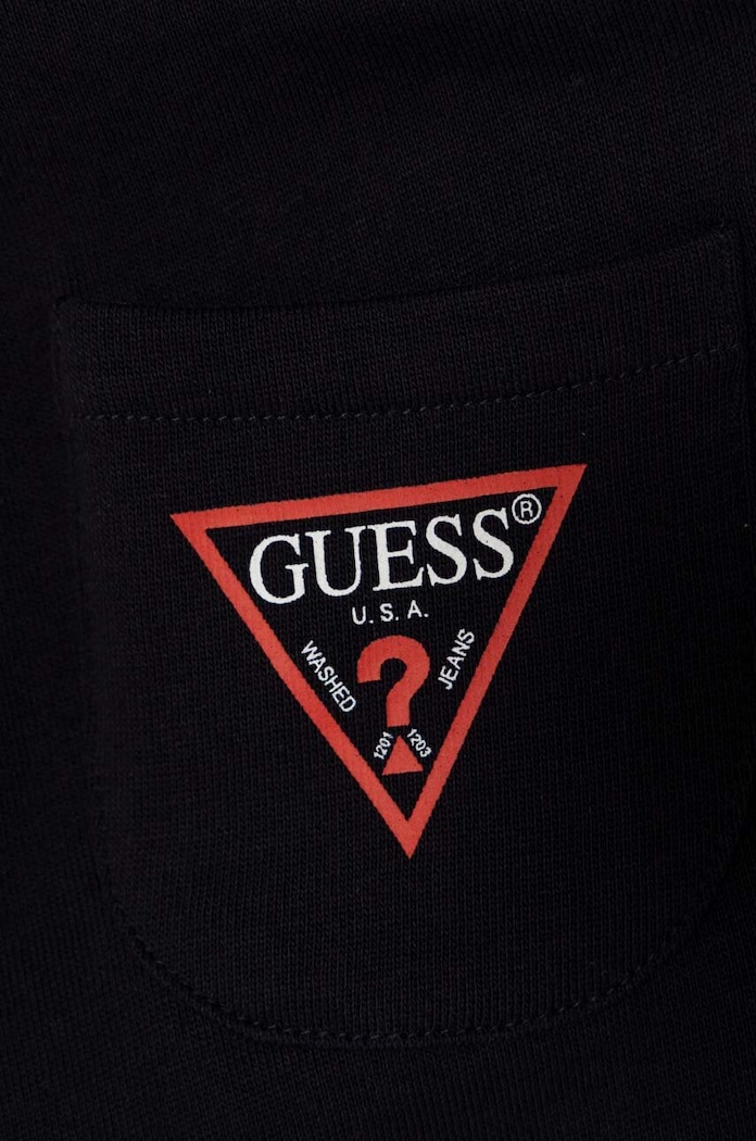 Chlapec Detské bavlnené tepláky Guess N93Q17.KAUG0.9BYH tmavomodrá