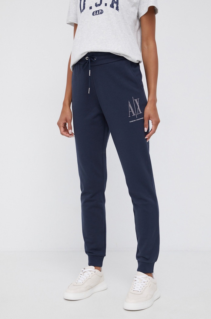 Armani Exchange – Spodnie dzianina granatowy 8NYPDX.YJ68Z.NOS