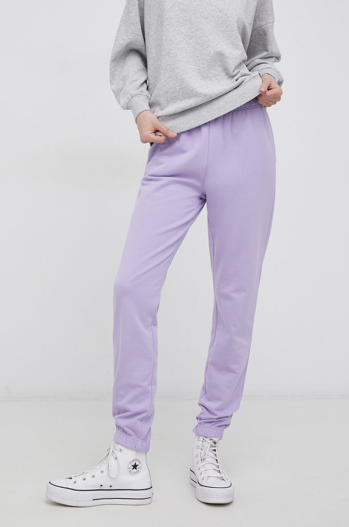 Only - Spodnie dzianina fioletowy 15241104.Lavender