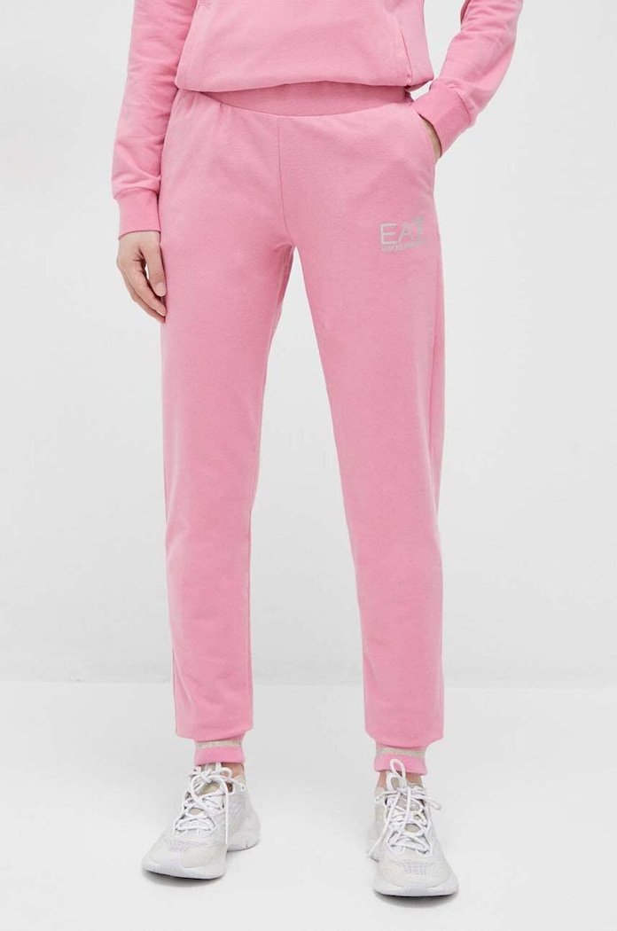 EA7 Emporio Armani spodnie dresowe z elastanem różowy 8NTP67.TJCQZ.NOS