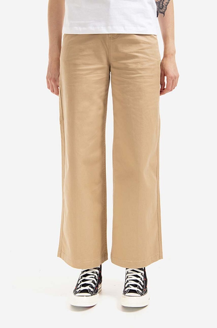 Converse spodnie Wide Leg Carpenter z elastanem brązowy 10022968.A02
