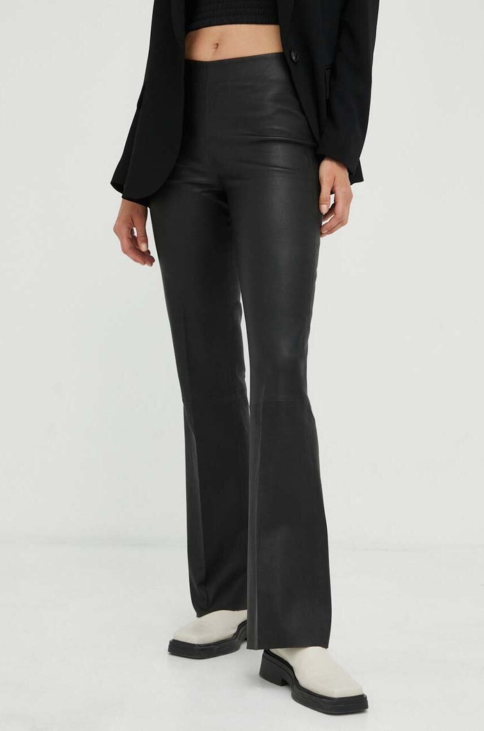 Day Birger et Mikkelsen pantaloni de piele piele naturală negru DAY100169